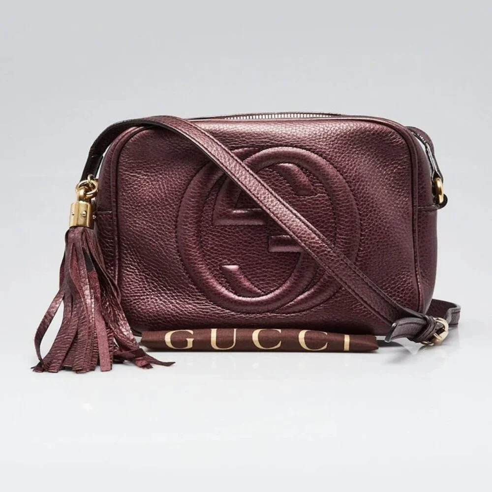 Gucci Purple Metallic Leather Soho Disco Shoulder Bag - Picture 11 of 11